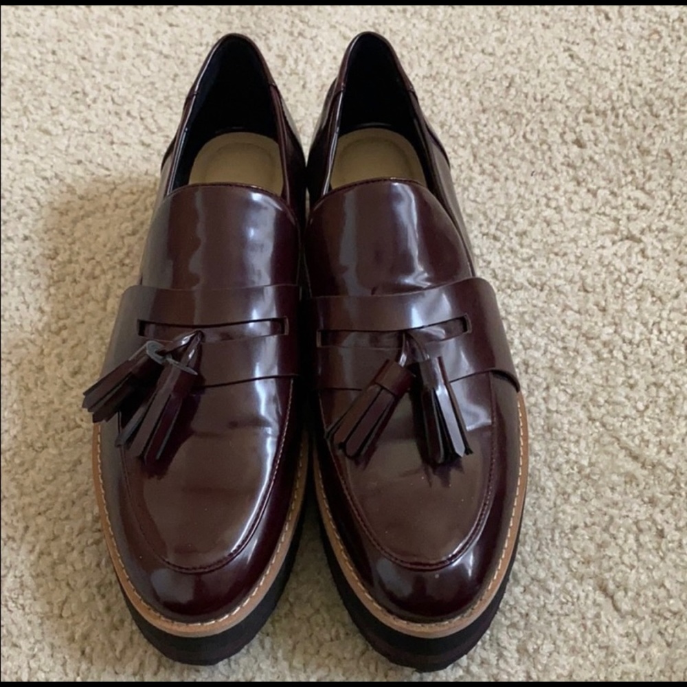 Zara Faux leather platform shoe.